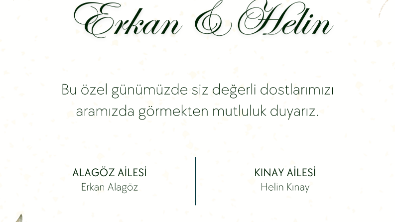 Özel Düğün Davetiyesi Tasarımı