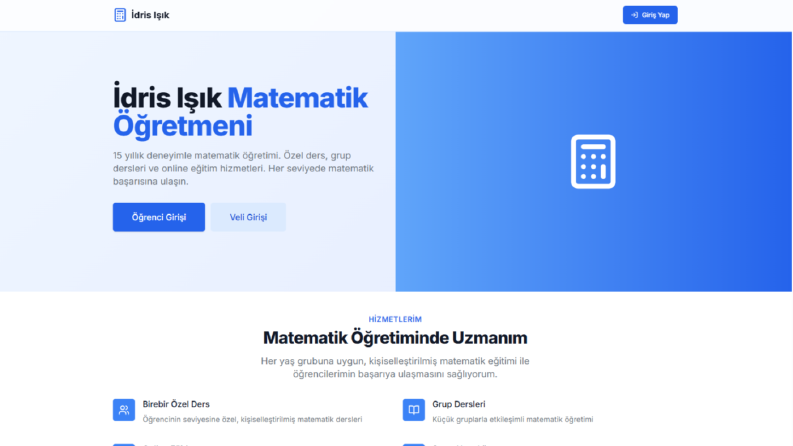 Matematik Öğretmeni için Öğrenci–Veli Yönetim Sistemi