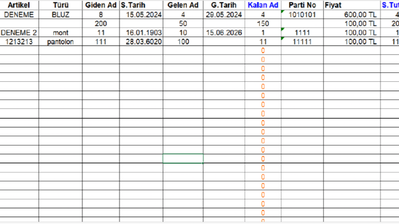 EXCEL VERİ GİRİŞİ