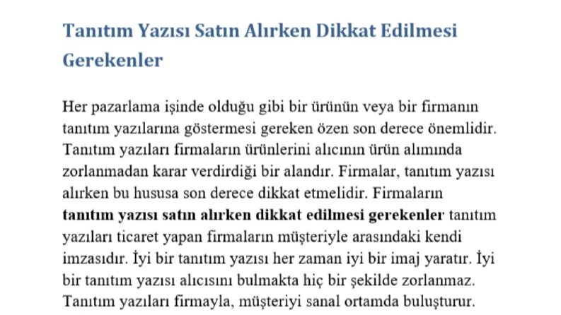 Tanıtım Yazısı Satın Alırken Dikkat Edilmesi GerekenlerHer p