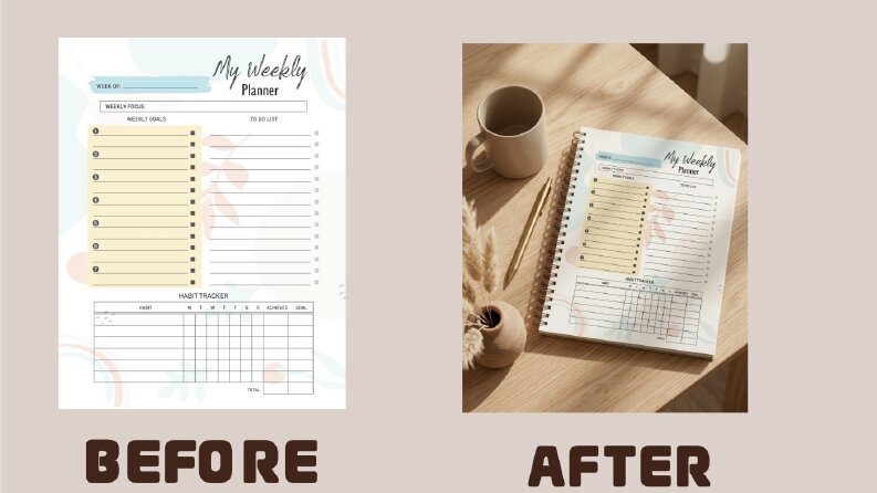 Haftalık Planlayıcı (Planner) İçin Ürün Mockup