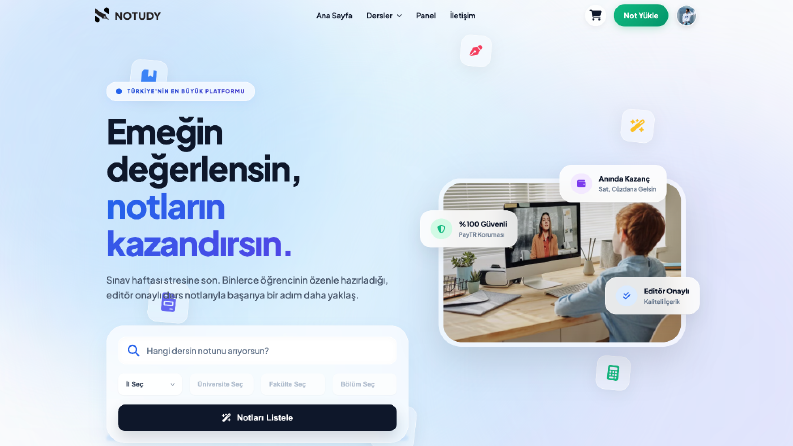 Notudy Web Sitesi Projesi