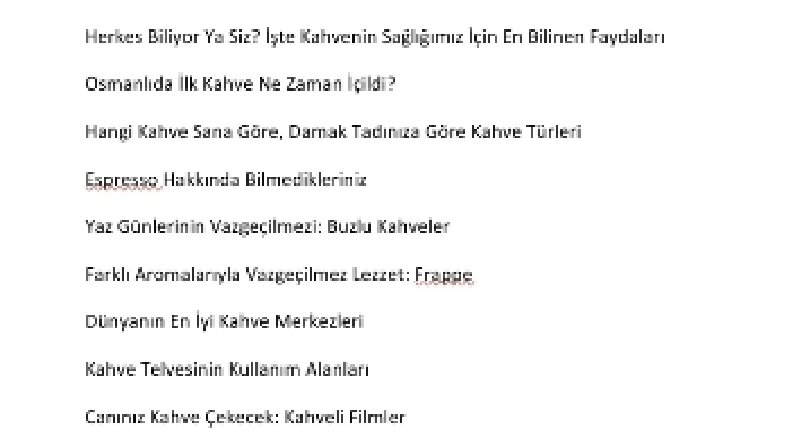 Kahve Üzerine Blog Yazıları