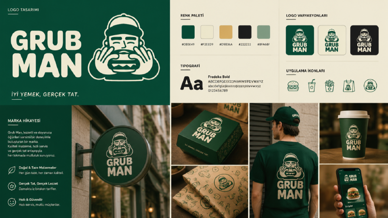 Grub Man Logo Tasarımı ve Marka Kimliği