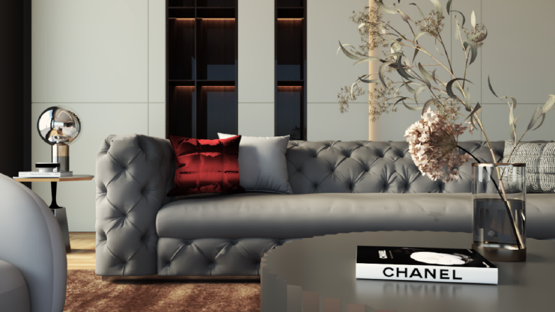 LUXURY LIVING ROOM DESIGN & RENDER