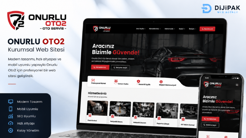 Onurlu Oto2 | Oto Servis Web Sitesi Tasarımı