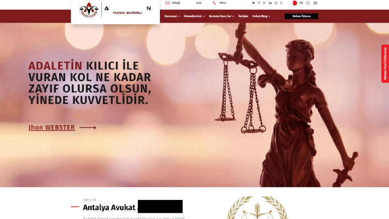 Avukatlık Bürosu Anahtar Teslim Web Sitesi