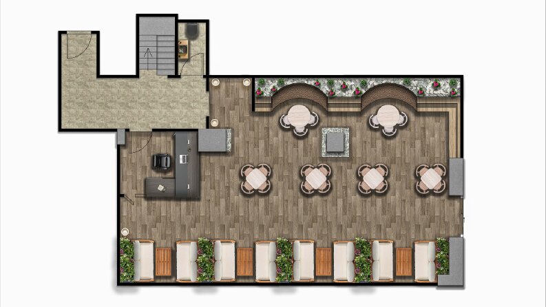 Kat planı boyama, Photoshop - Autocad