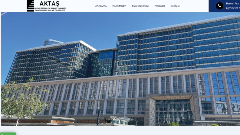 Aktas Cephe Web sitesi ve Tasarımı