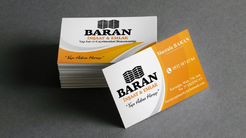 Baran İnşaat Kartvizit Örneği