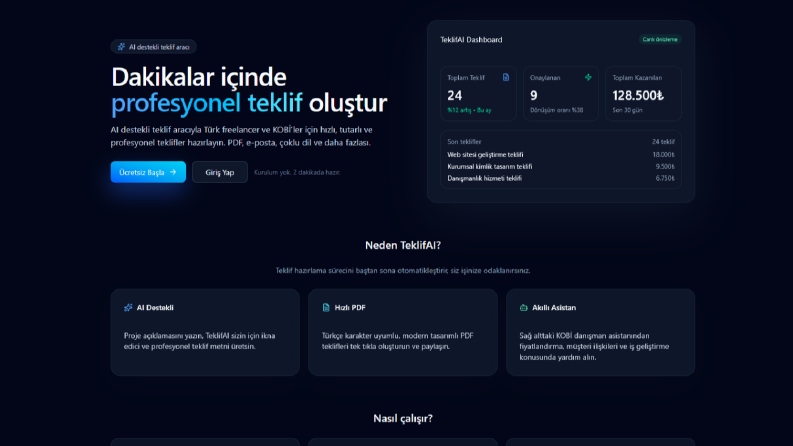 TeklifAI — Profesyonel Teklif ve Fatura