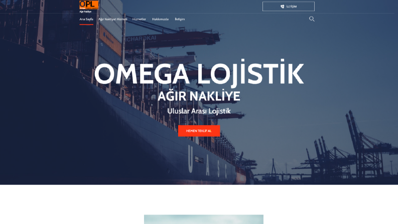 Lojistik Firması İçin Anahtar Teslim Web Sitesi