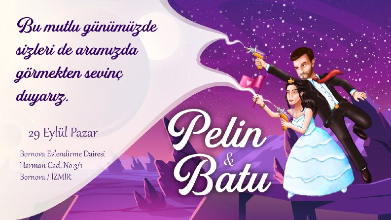 illüstrasyon davetiye tasarımı