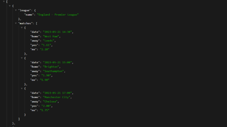 Web Scraping ile Json Api