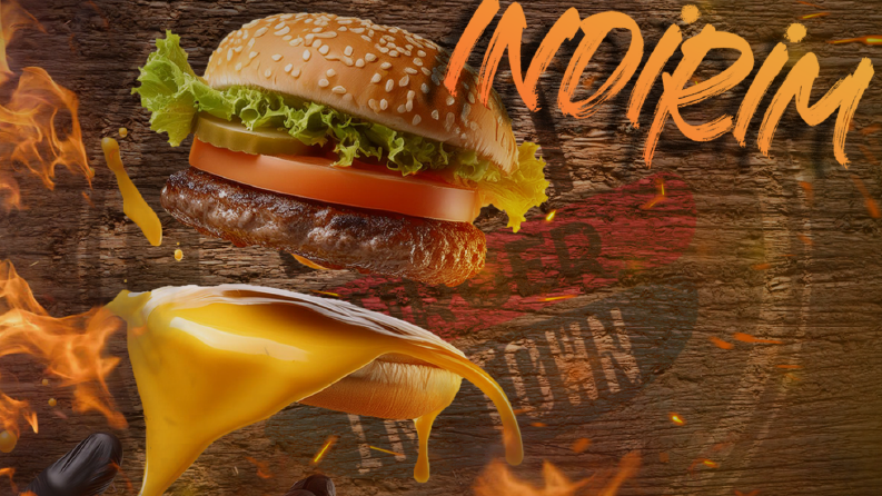 Konsept burger reklam/banner tasarımı