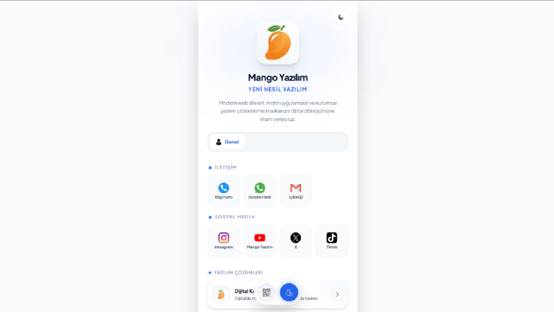 Mango Yazılım Dijital Kartvizit Tasarımı