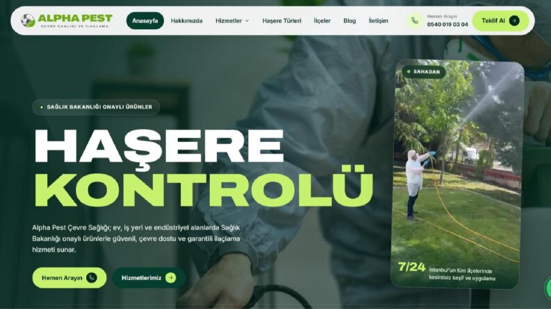 Böcek İlaçlama Firması Kurumsal Web Sitesi