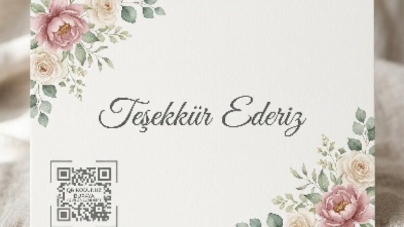 ​Kişiye Özel QR Kodlu Nikah ve Hatıra Kartı Tasarımı