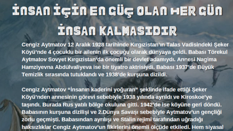 İNSAN İÇİN EN GÜÇ OLAN HER GÜN İNSAN KALMASIDIR