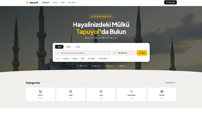 Emlak sistemi geliştirdim