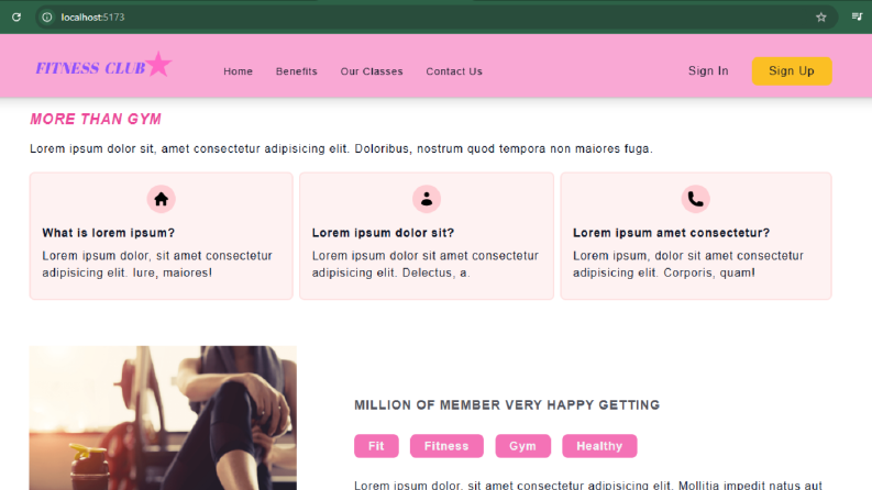Fitness Web Site-Frontend
