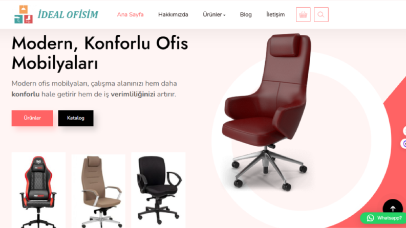 İdeal Ofisim Firmasının Web Sitesini Tasarladım.