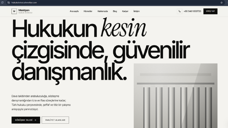Hukuk İşletmeleri İçin Next.Js Kurumsal Site