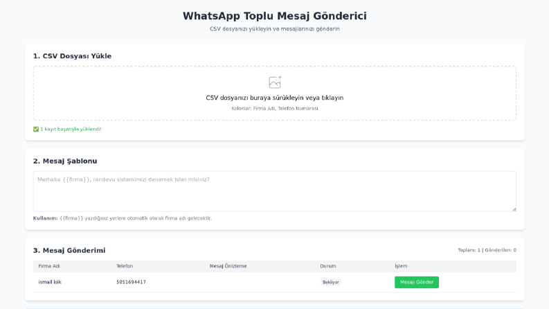 Google haritalar işletme Wp mesaj botu
