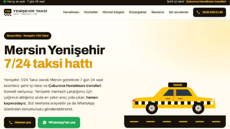 Dinamik Taksi Web Sitesi
