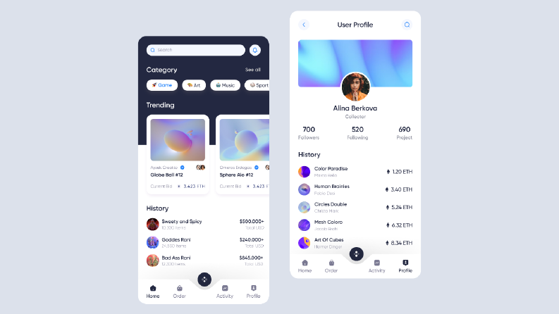 NFT Marketplace Mobile App