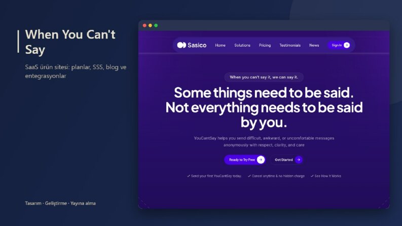 When You Can't Say: WordPress SaaS ürün sitesi