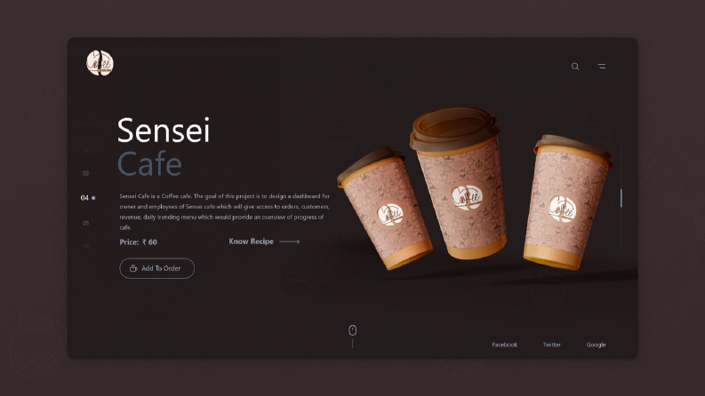  Cafe Landing page