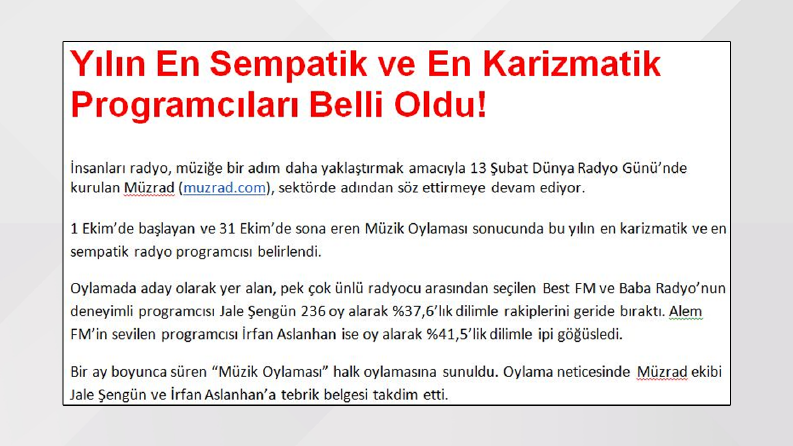 Müzrad | Basın Bülteni