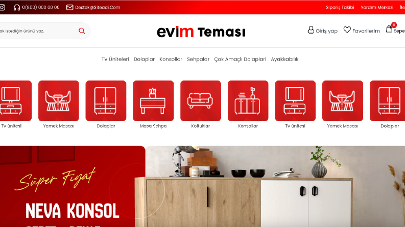 Mobilya site tasarımı - Anahtar Teslim E-ticaret Sitesi