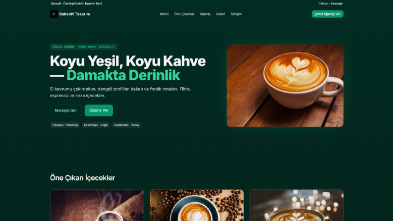 Kahve Dükkanları İçin Online Sipariş ve Menü Yazılımı