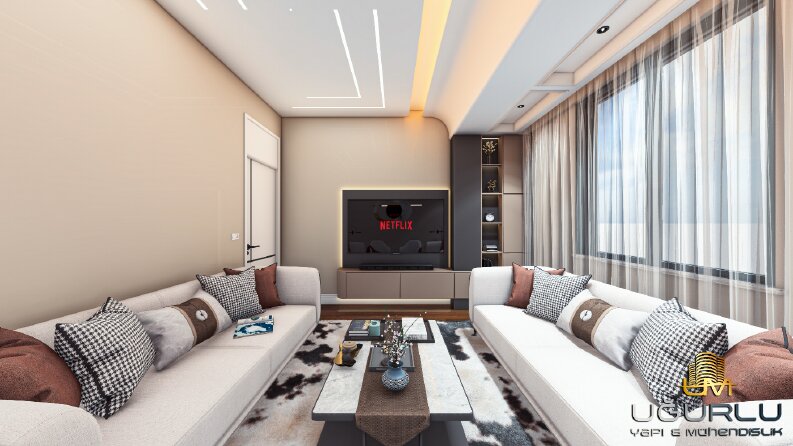 Yüksek Kalitede Gerçekçi İç Mekan Render, 3D tasarım