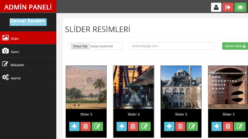 Admin Paneli - Cemal Emden
