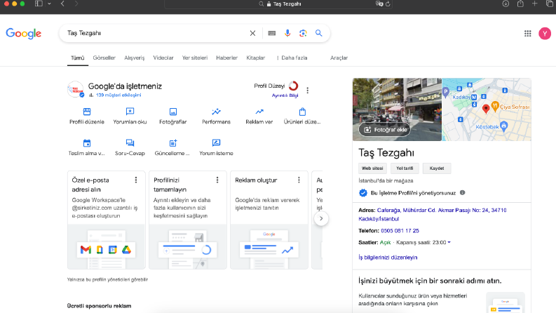 Taş Tezgahı - Google Maps Kaydı
