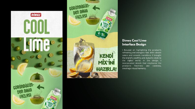 Dimes COOL LIME arayüz tasarımı