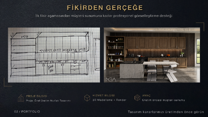 Modern Mutfak Tasarımı | 3D Modelleme ve Render