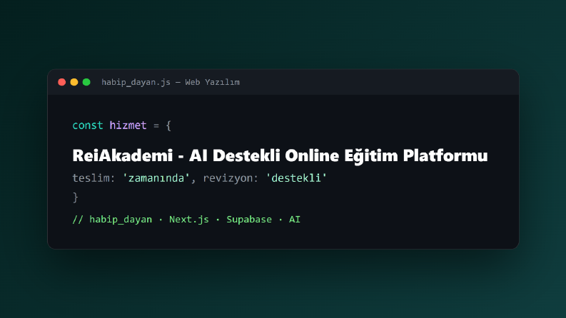 ReiAkademi - AI Destekli Online Eğitim Platformu