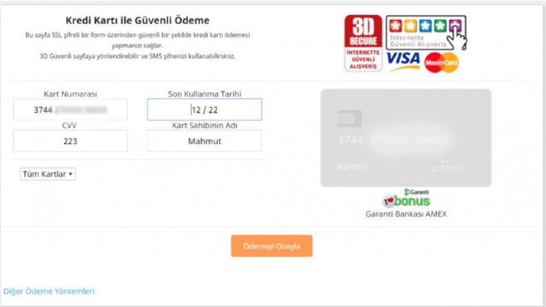 SanalPos önyüzü 1