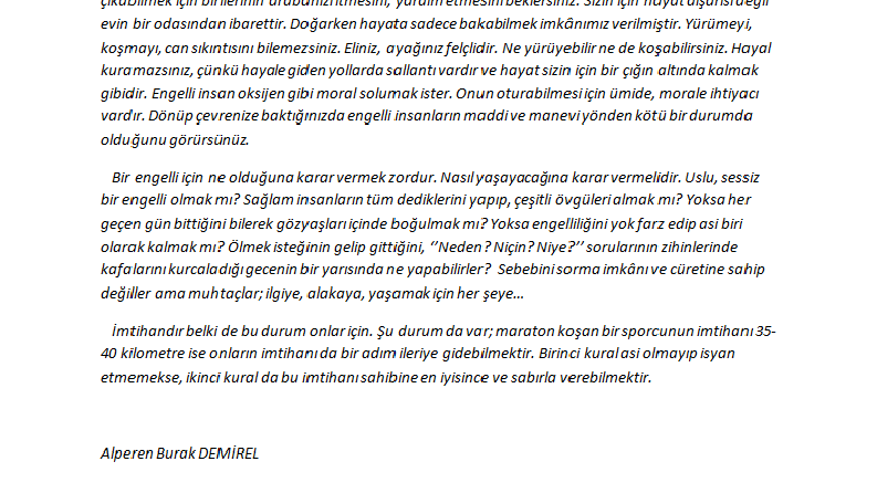 Örnek Konularda Yazılmış Örnek Metinlerim