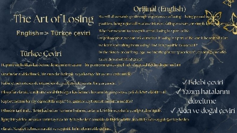 İngilizce ve Türkçe Edebi Çeviri