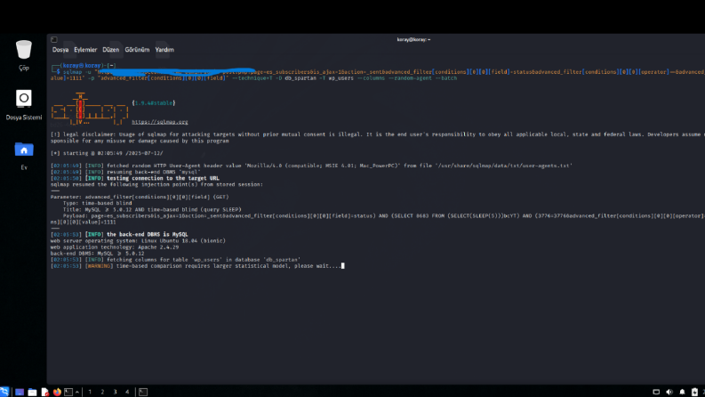 Kali linux ile güvenlik açıklarını keşfediyorum.