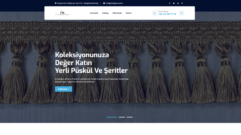 Öz Atılgan Tekstil Kurumsal Web Site Çalışması