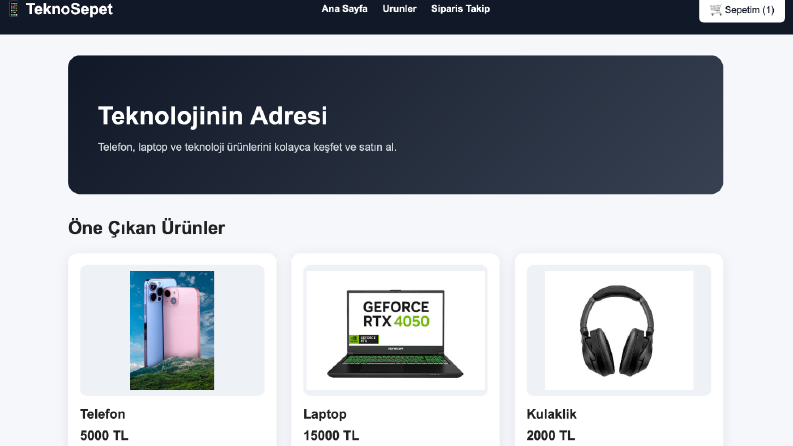 Python Flask ile E-ticaret ve Sipariş Sistemi