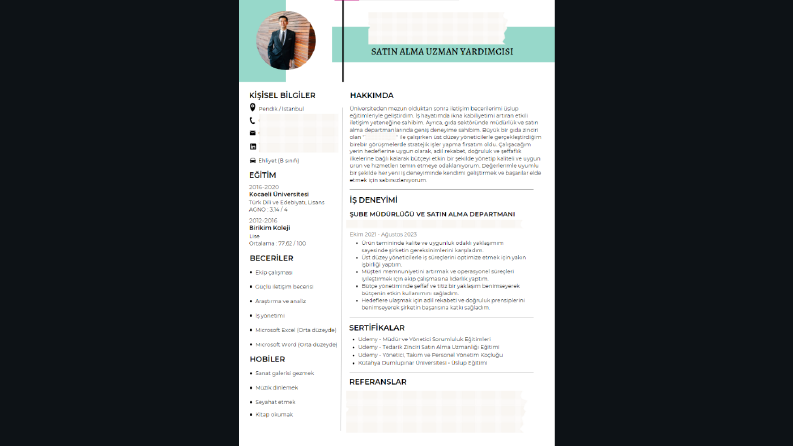 Gerçek Cv Tasarımı