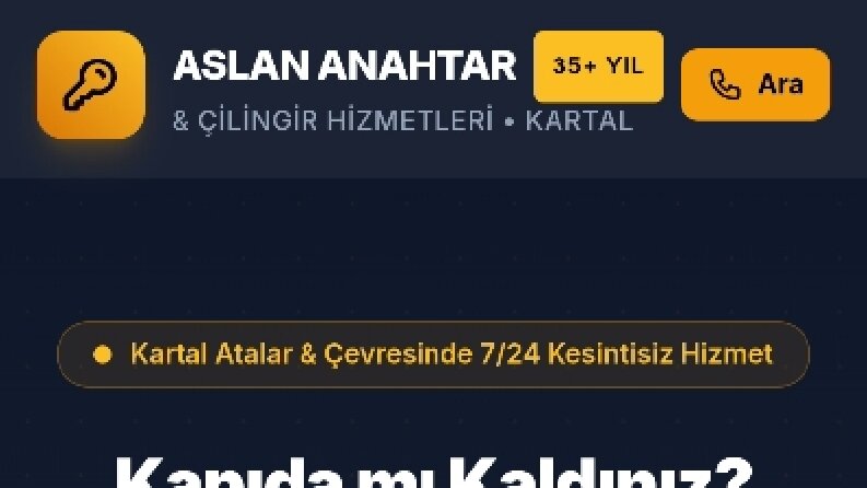 Aslan Anahtar – Yerel İşletme Web Sitesi