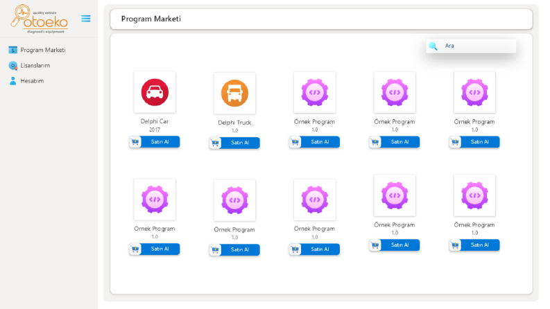 Program Yönetici Programı Arayüz Tasarımı - Web